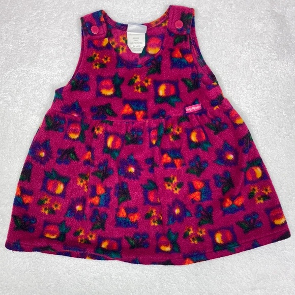 Oshkosh fleece floral peach print jumper girls 24m - Picture 1 of 8